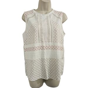 ZARA Patterned Sleeveless Top Pink White Size S
